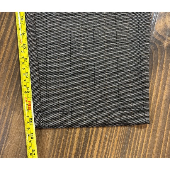 A NEW DAY Womens Large BROWN Check Elastic Waist Ankle Length Dress Pants - Picture 9 of 10